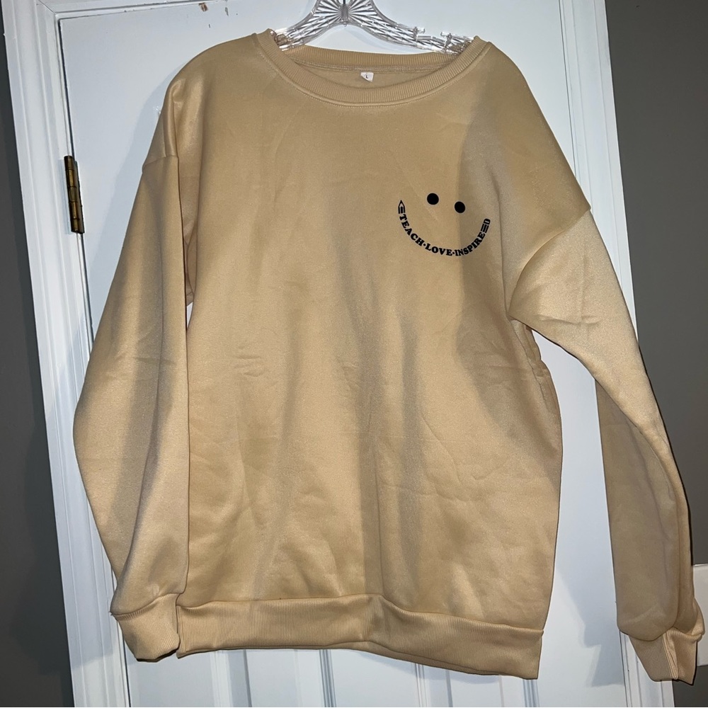 “It’s A Beautiful Day For Learning“ Dark Cream/Light Beige Sweatshirt